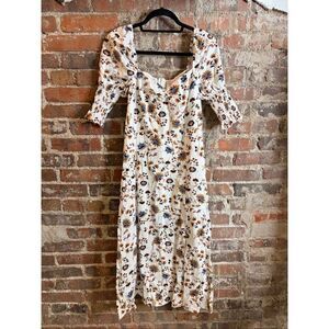 AUDREY PARK’S | FRANCESCA’S • Floral Cream Multi Puff 2/3 Gathered Sleeve Empire